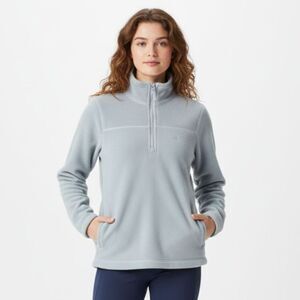 Y2K Old Navy Quarter Zip Fleece Pullover Women S Gray Outdoor Hike Lagom Neutral